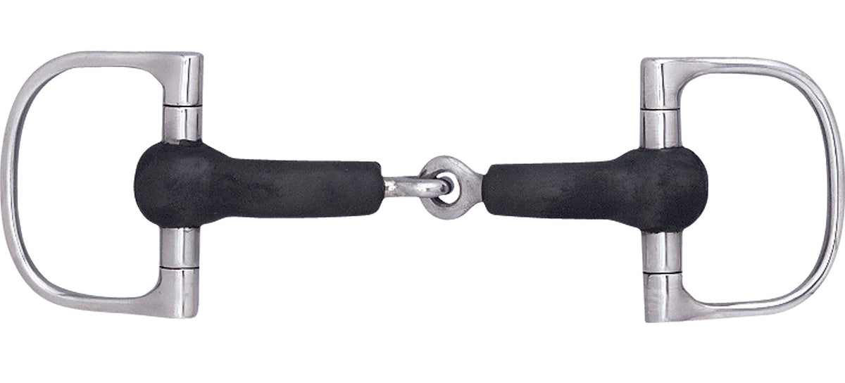 Hard Rubber Single-Jointed Snaffle D-Ring Bit