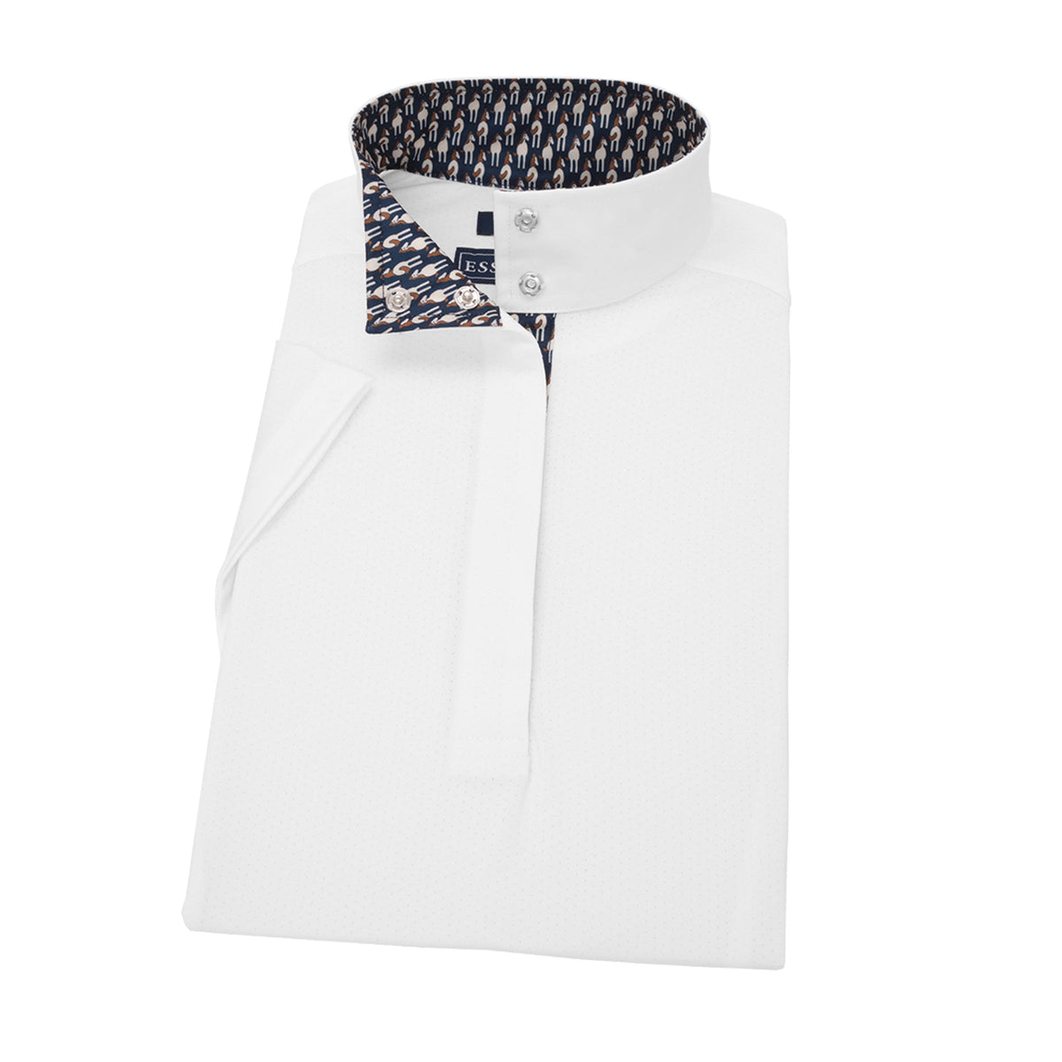 Straight Collar Short Sleeve Show Shirt