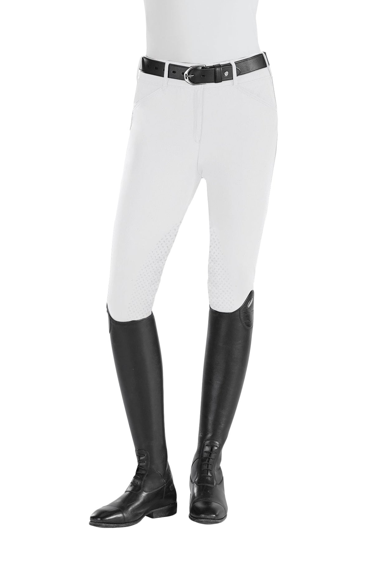 Ladies’ Techno Midweight Silicone Front-Zip Knee-Patch Breech