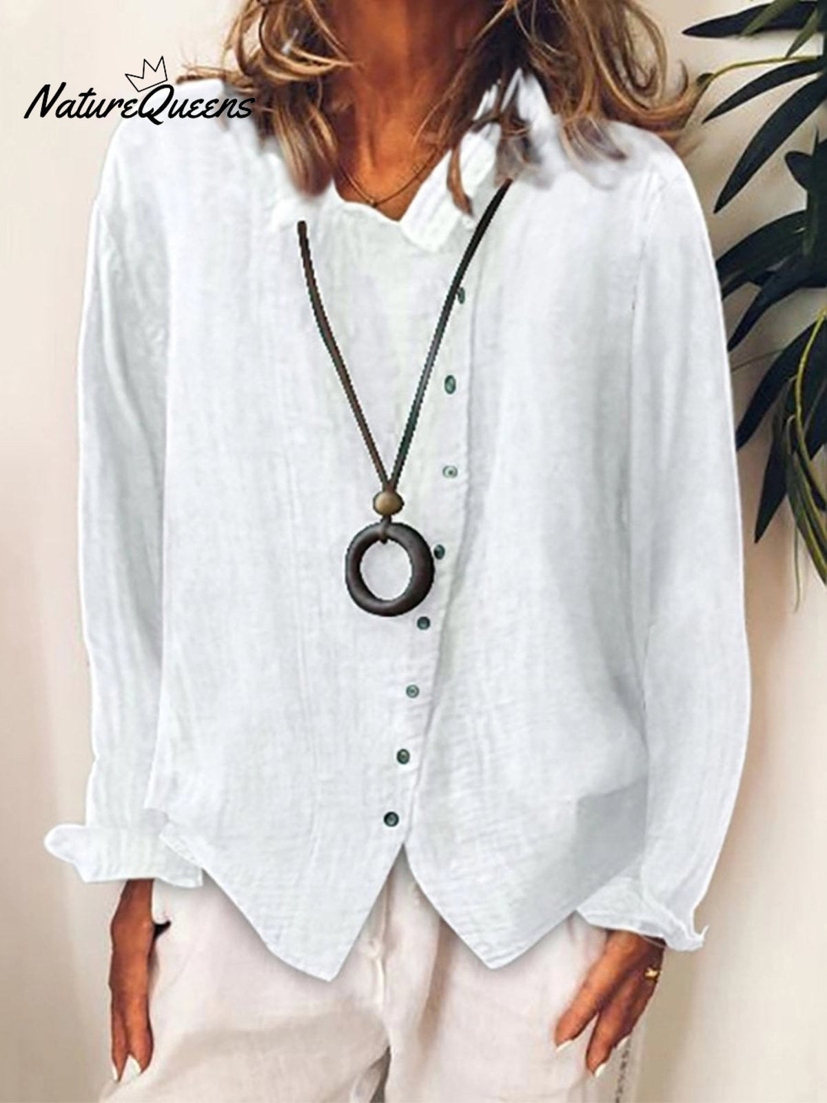 Women's Cotton & Linen  Casual Long  Shirt
